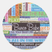 Bunco Babe Ronde Sticker (Voorkant)