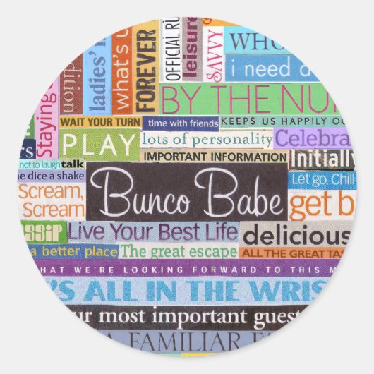 Bunco Babe Ronde Sticker (Voorkant)