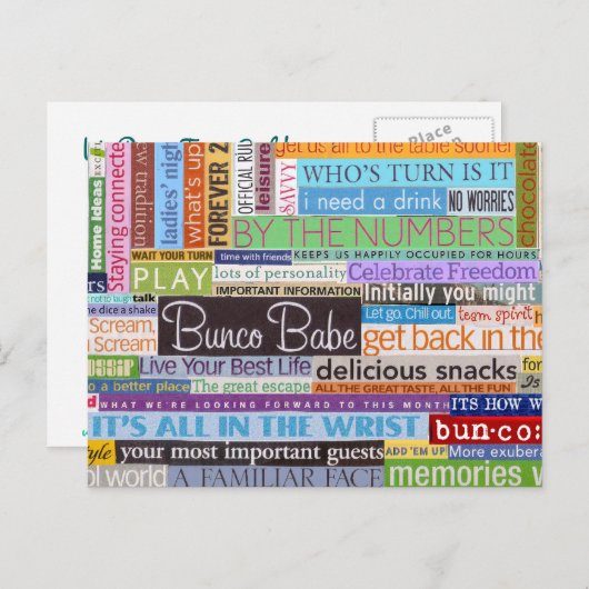 Bunco Babe Uitnodiging Briefkaart (Voorkant / Achterkant)