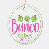 Bunco Babes Christmas Preppy Coquette Custom Gift Keramisch Ornament (Links)