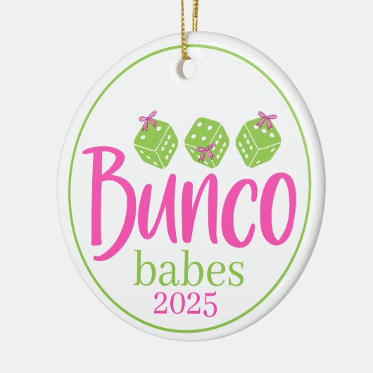 Bunco Babes Christmas Preppy Coquette Custom Gift Keramisch Ornament (Links)