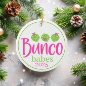 Bunco Babes Christmas Preppy Coquette Custom Gift Keramisch Ornament