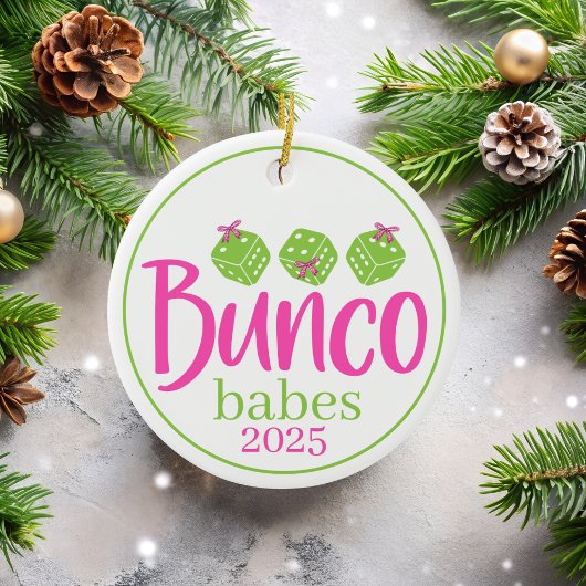 Bunco Babes Christmas Preppy Coquette Custom Gift Keramisch Ornament