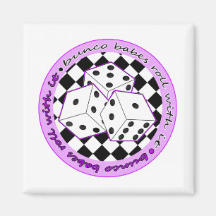 Bunco Babes Roll with it - Paars Magneet