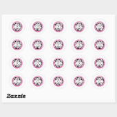 Bunco Babes Roll with it - roze Ronde Sticker (Vel)
