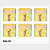 Bunco Bash Pink Drink Vierkante Sticker (Vel)