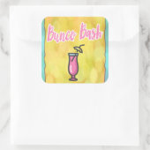 Bunco Bash Pink Drink Vierkante Sticker (Tas)