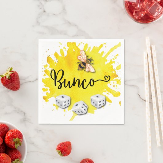 Bunco Bee Dice Party Servet (Insitu)