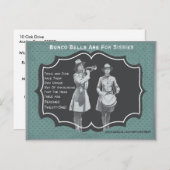 Bunco Bells is bestemd voor Sissies Bunco nodigt B Uitnodiging Briefkaart (Voorkant / Achterkant)