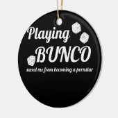Bunco bespaarde me speelgoedliefhebber keramisch ornament (Links)