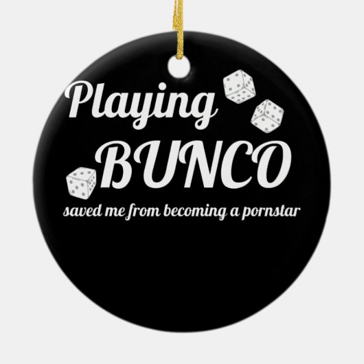 Bunco bespaarde me speelgoedliefhebber keramisch ornament (Achterkant)