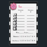 Bunco Black White Roze — core — blad Flyer<br><div class="desc">Dubbelzijdig score voor die groepen die slechts twee spellen spelen. Aan beide zijden gedrukt zodat u uw lakens nog een nacht kunt recyclen.</div>
