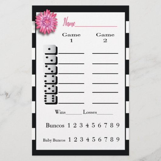 Bunco Black White Roze — core — blad Flyer (Voorkant)