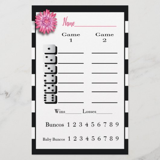 Bunco Black White Roze — core — blad Flyer (Achterkant)