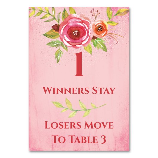 Bunco Bloemen Tafel Kaart #1 (Voorkant)