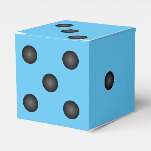 Bunco Blue Dice of Die Party Favor Box Bedankdoosjes (Voorkant Zijde)