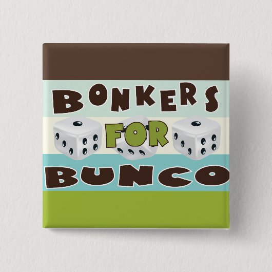 bunco bonkers vierkante button 5,1 cm (Voorkant)