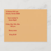 Bunco Burst-uitnodiging Uitnodiging Briefkaart (Achterkant)