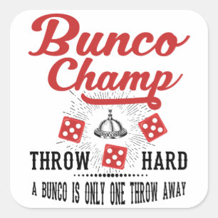 Bunco Champ Vierkante Sticker