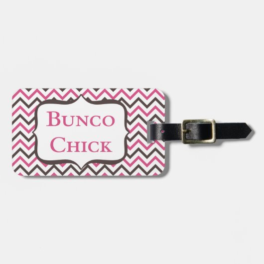 Bunco Chick met Chevron Design Bagagelabel (Voorkant horizontaal)