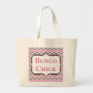 Bunco Chick met Chevron Design Grote Tote Bag