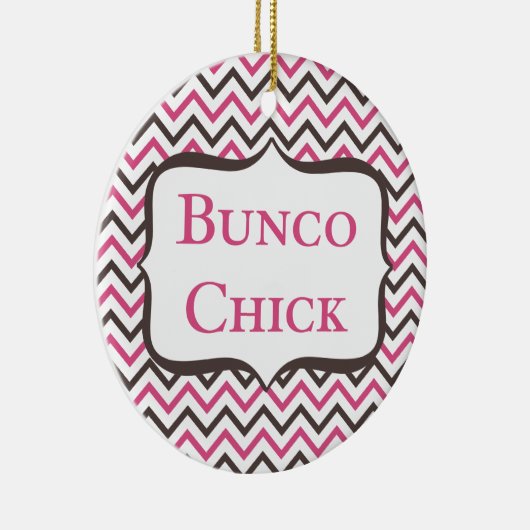 Bunco Chick met Chevron Design Keramisch Ornament (Rechts)