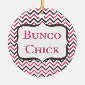Bunco Chick met Chevron Design Keramisch Ornament (Voorkant)