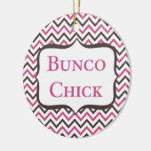 Bunco Chick met Chevron Design Keramisch Ornament (Links)