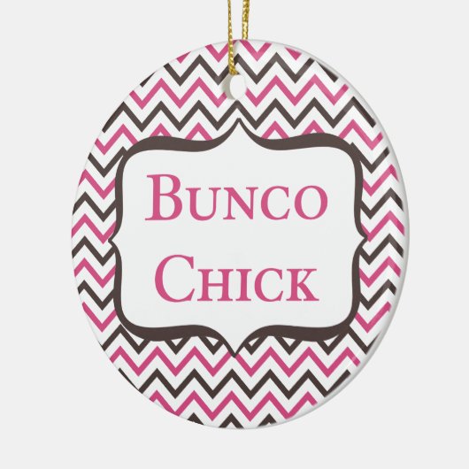 Bunco Chick met Chevron Design Keramisch Ornament (Links)