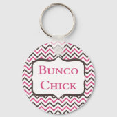 Bunco Chick met Chevron Design Sleutelhanger (Voorkant)