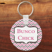 Bunco Chick met Chevron Design Sleutelhanger (Voorkant)