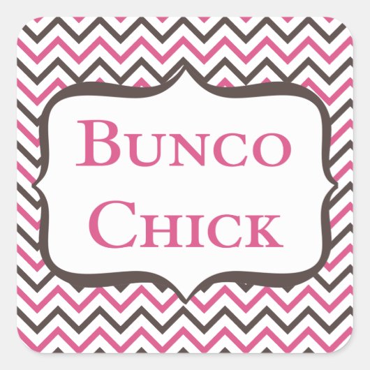 Bunco Chick met Chevron Design Vierkante Sticker (Voorkant)
