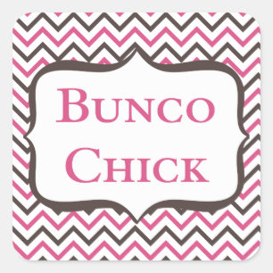 Bunco Chick met Chevron Design Vierkante Sticker
