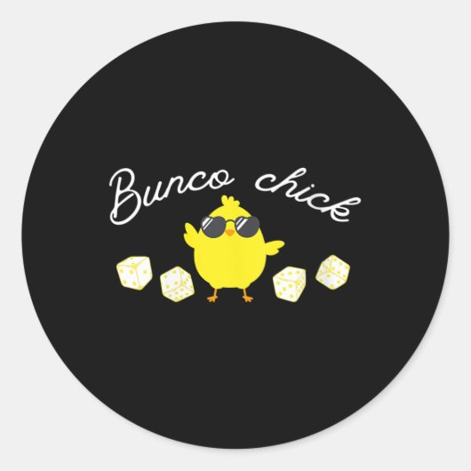 Bunco Chick Pasen Lente Bunco Dice Ronde Sticker (Voorkant)