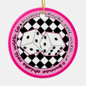 Bunco Chicken Roll with it roze - Two Sided Keramisch Ornament (Voorkant)
