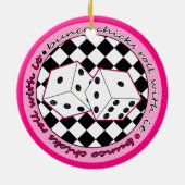 Bunco Chicken Roll with it roze - Two Sided Keramisch Ornament (Achterkant)