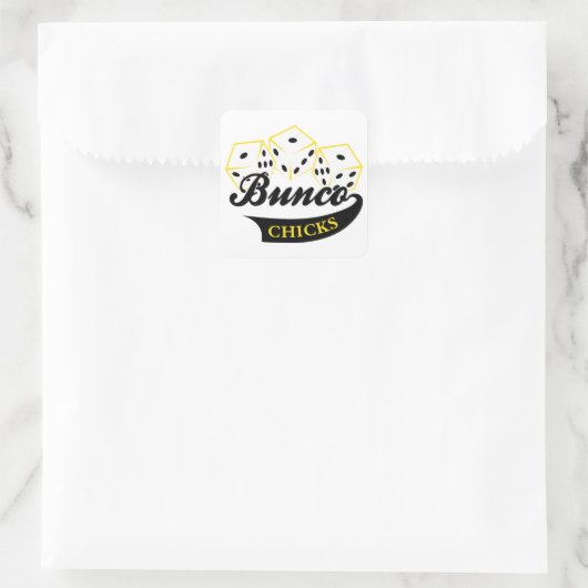 Bunco Chicken Vierkante Sticker (Tas)