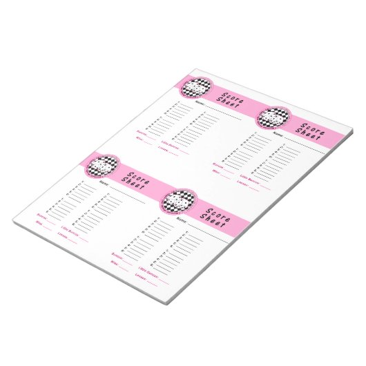 Bunco Chicks Roll met it Score Kaart Pink - 160 Notitieblok (Schuin)