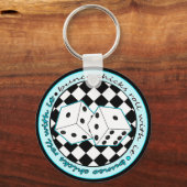 Bunco Chicks Roll with it - Blue Sleutelhanger (Voorkant)