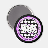 Bunco Chicks Roll with it - Paars Magneet (Voorkant / Achterkant)