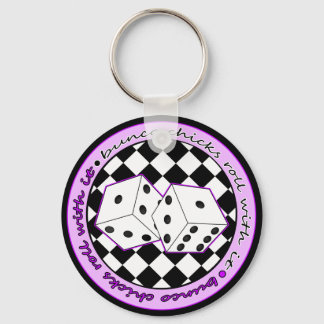 Bunco Chicks Roll with it - Paars Sleutelhanger