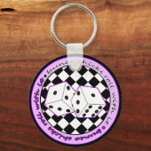 Bunco Chicks Roll with it - Paars Sleutelhanger (Voorkant)