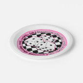 Bunco Chicks Roll with it - roze Papieren Bordje (Gekanteld)