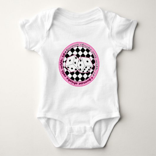 Bunco Chicks Roll with it - roze Romper (Voorkant)