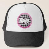 Bunco Chicks Roll with it - roze Trucker Pet (Voorkant)