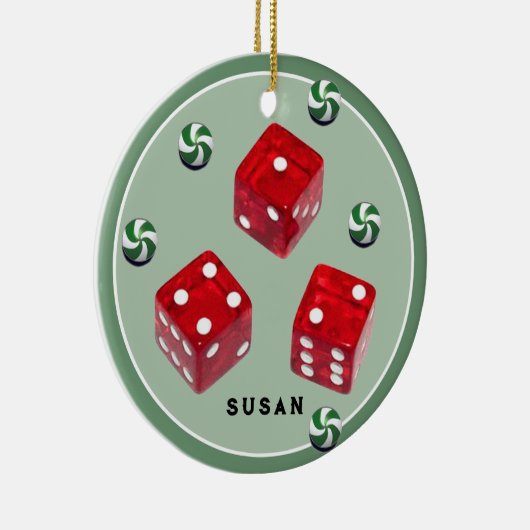 Bunco Christmas Ceramic Ornament (Rechts)