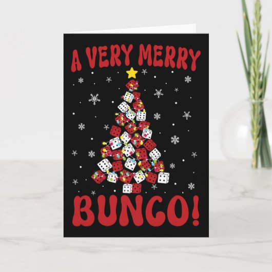 Bunco Christmas Very Merry Bunco Game Xmas For Wom Kaart (Voorkant)