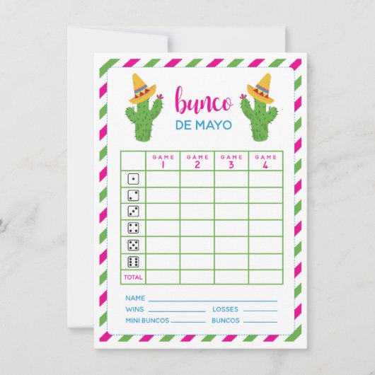 Bunco De Mayo May Cinco de Mayo Bunco Kaart (Voorkant)