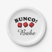 Bunco Dice en Babe Papieren Bordje (Voorkant)