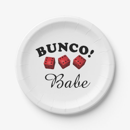Bunco Dice en Babe Papieren Bordje (Voorkant)